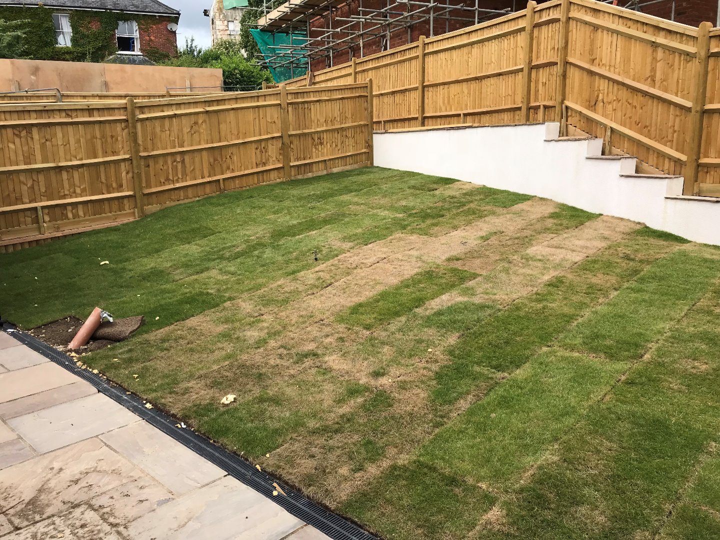 poor quality turf and laid badly